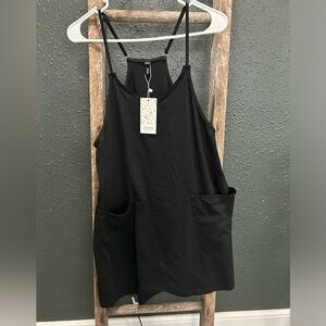 Women’s black short romper jumpsuit